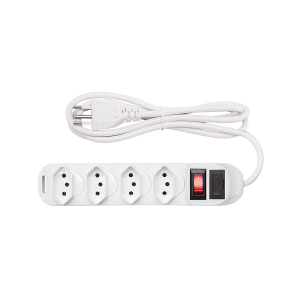 Protetor Eletronico C/ 4 Tomadas Branco Epe 1004 4824001